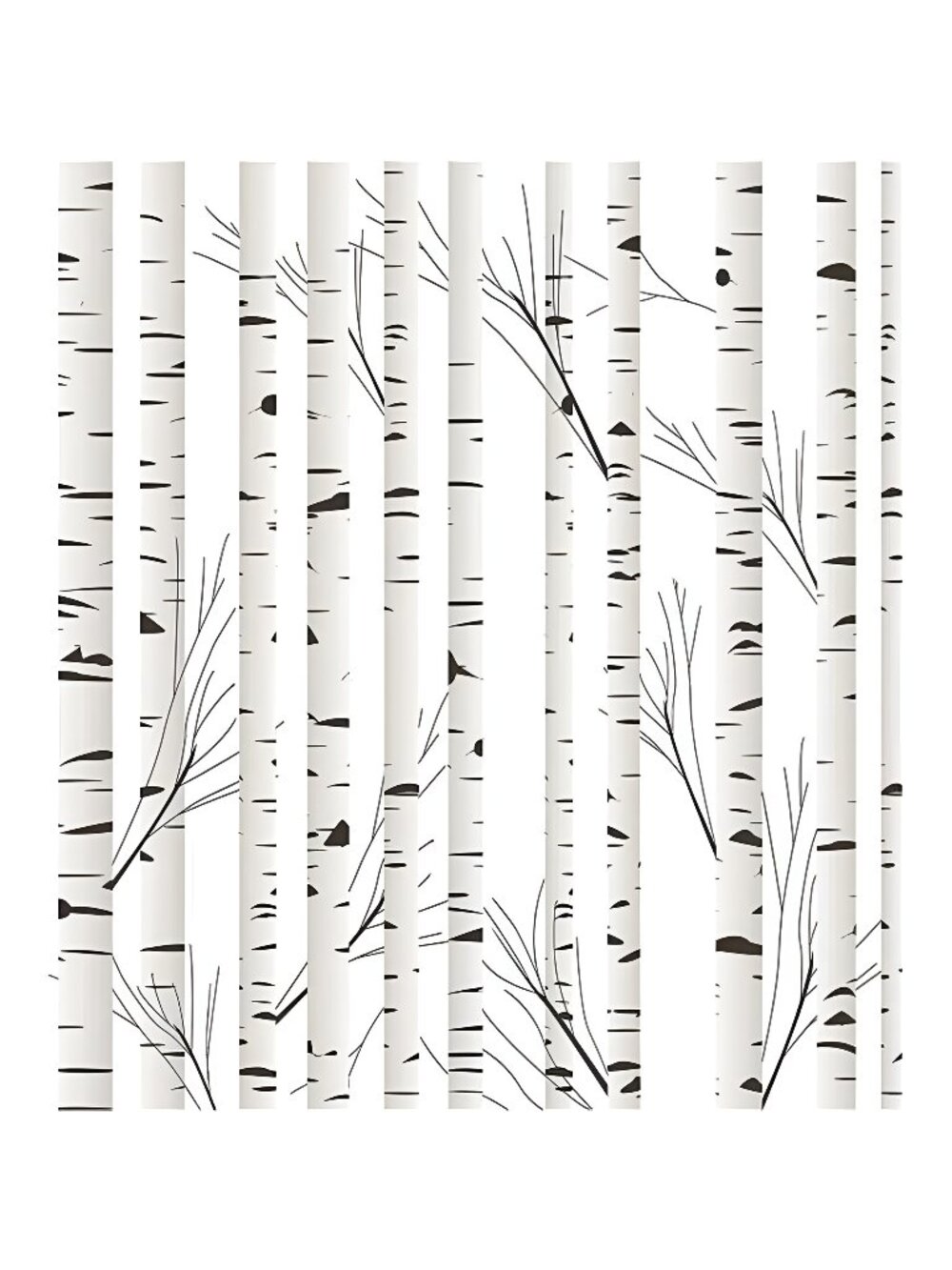 Birch Tree Peel and Stick Wallpaper Self-Adhesive (17.7“x118”)